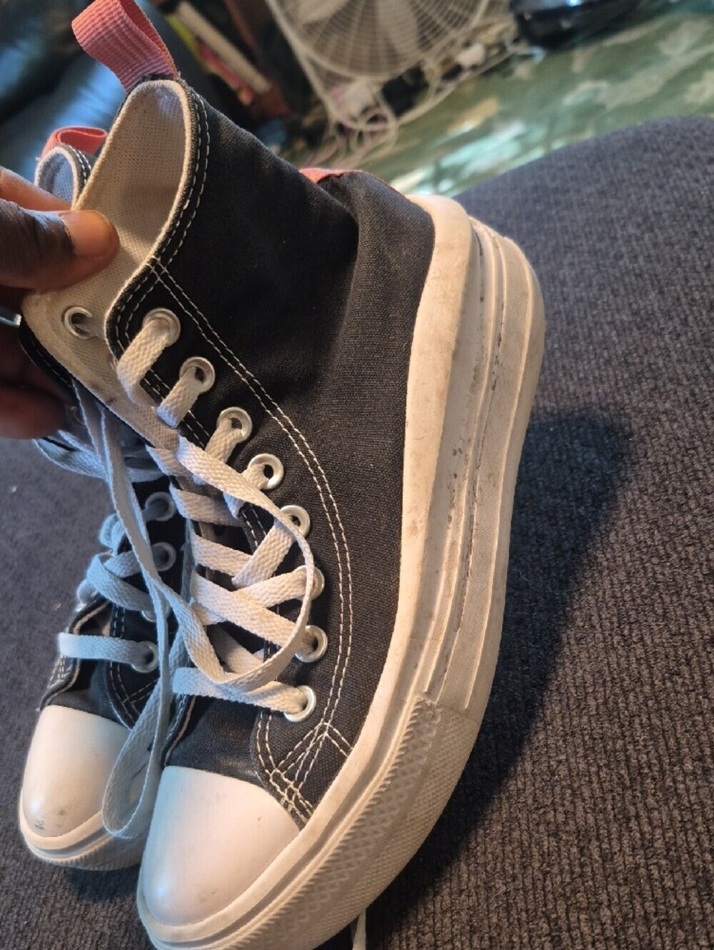 Converse Black and White High-Top Canvas Sneakers - Picture 2 of 8